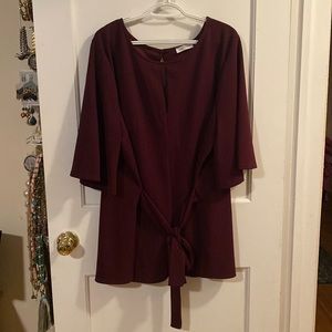 Maroon Dressy Top with Tie